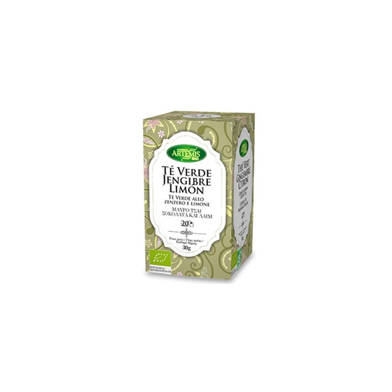Té verde Jengibre y limón BIO marca Artemis